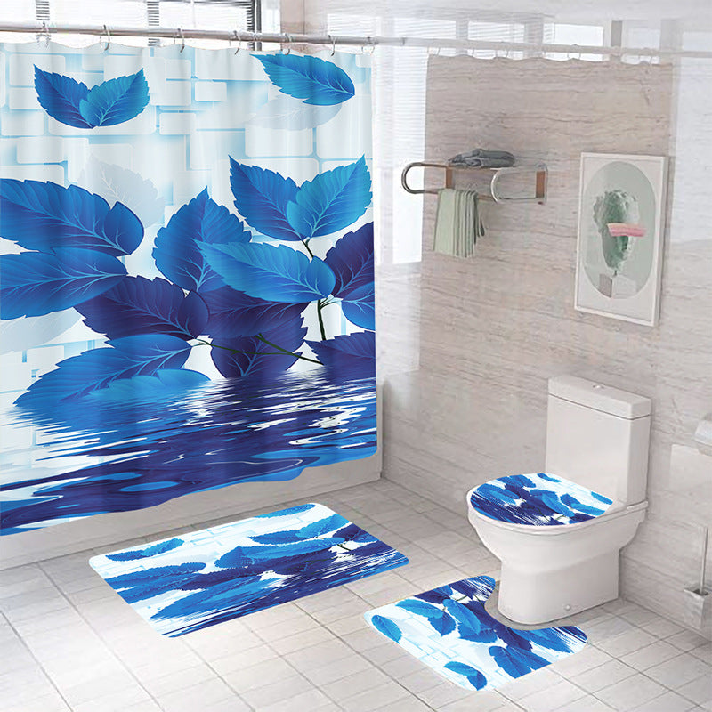 Autumn Leaves Shower Curtain Bathroom Rug Set Bath Mat Non-Slip Toilet Lid Cover-Shower Curtain-180×180cm Shower Curtain Only-3-Free Shipping at meselling99