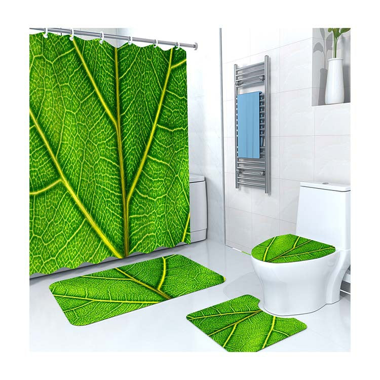 Autumn Leaves Shower Curtain Bathroom Rug Set Bath Mat Non-Slip Toilet Lid Cover-Shower Curtain-180×180cm Shower Curtain Only-4-Free Shipping at meselling99