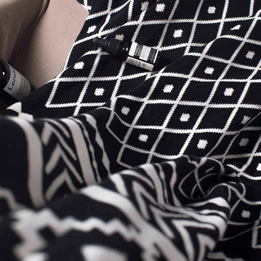 Knitting Black&white Sofa Blanket-The same as picture-130*180CM-Free Shipping at meselling99