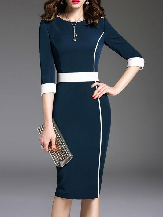 Sexy Half Sleeves Office Lady Bodycon Dresses-STYLEGOING
