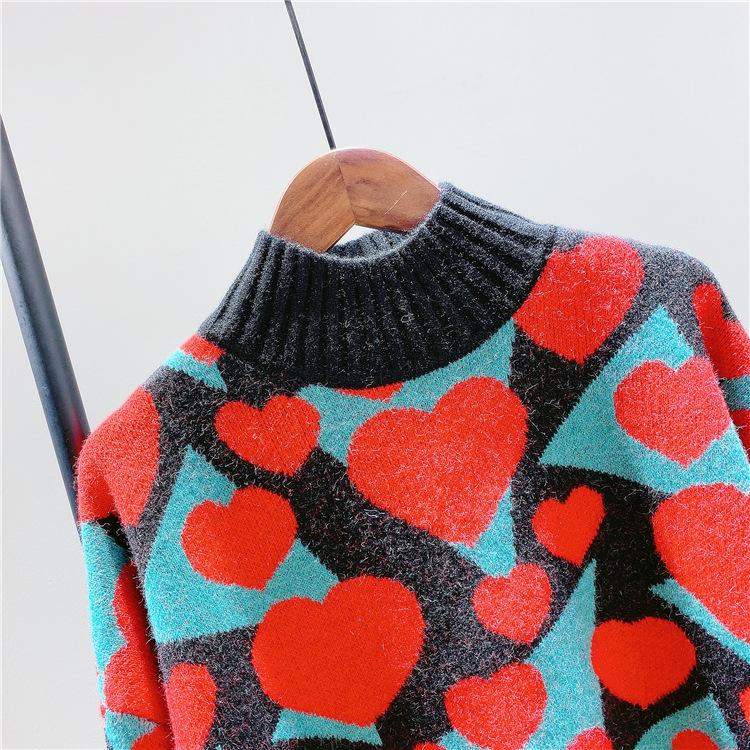 Women High Neck Sweetheart Cozy Knitting Sweaters