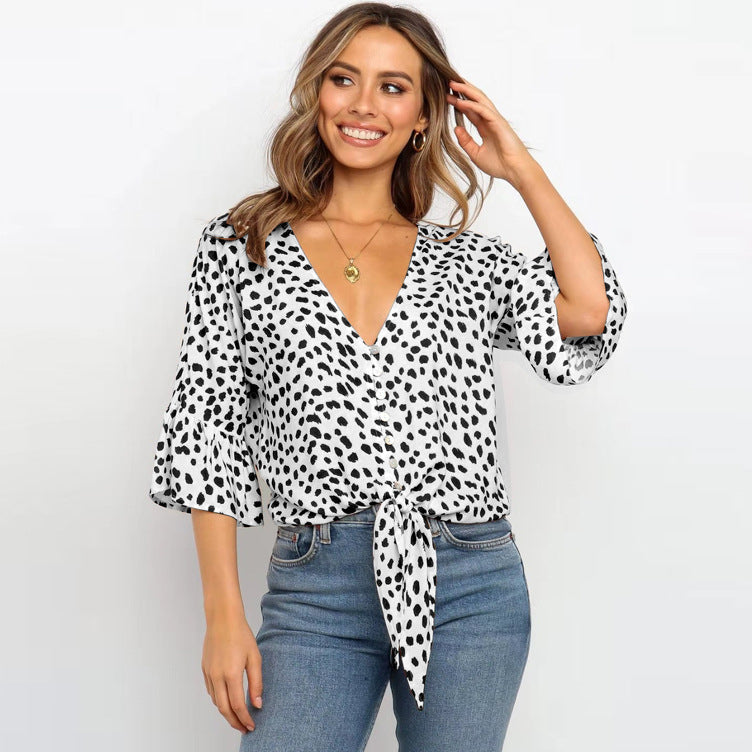 Casual Summer Sexy Print Women Blouses