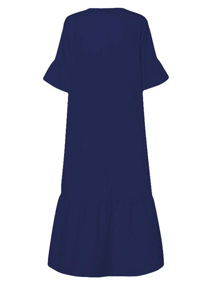 Plus Sizes Short Sleeves Maxi Dresses-STYLEGOING