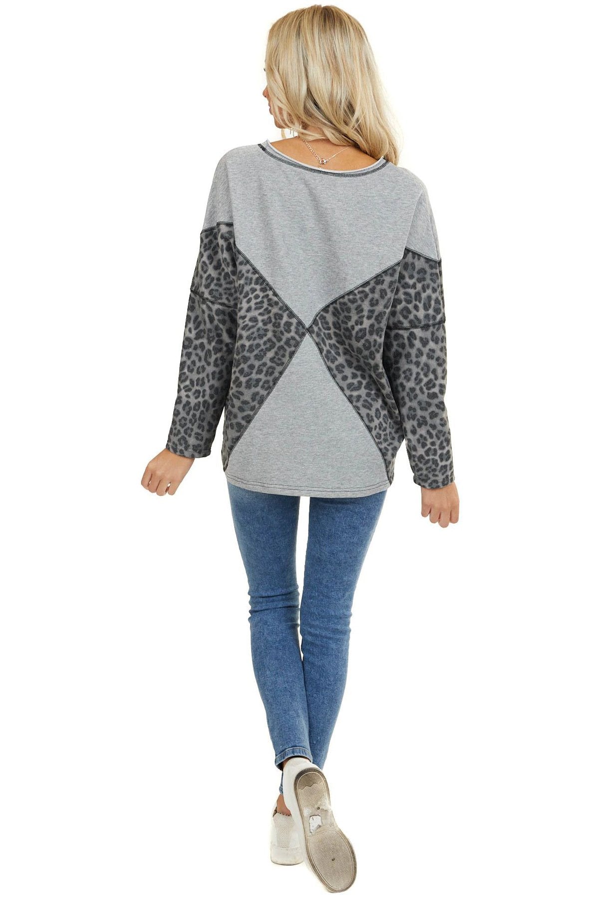 Women Lepoard Print Fall Sweater Hoodies
