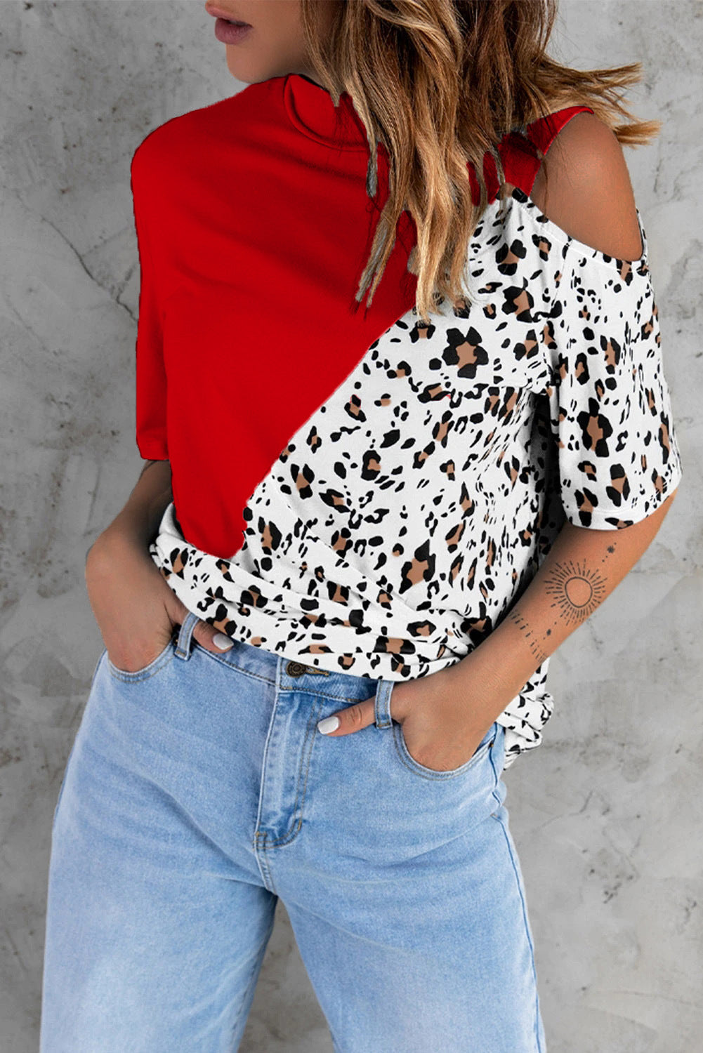 Casual Leopard Print Short Sleeves T Shirts for Women