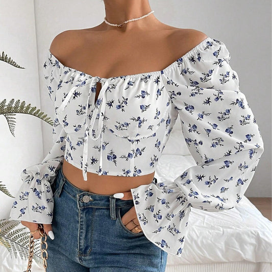 Sexy Square Neckline Short Top Shirts for Women
