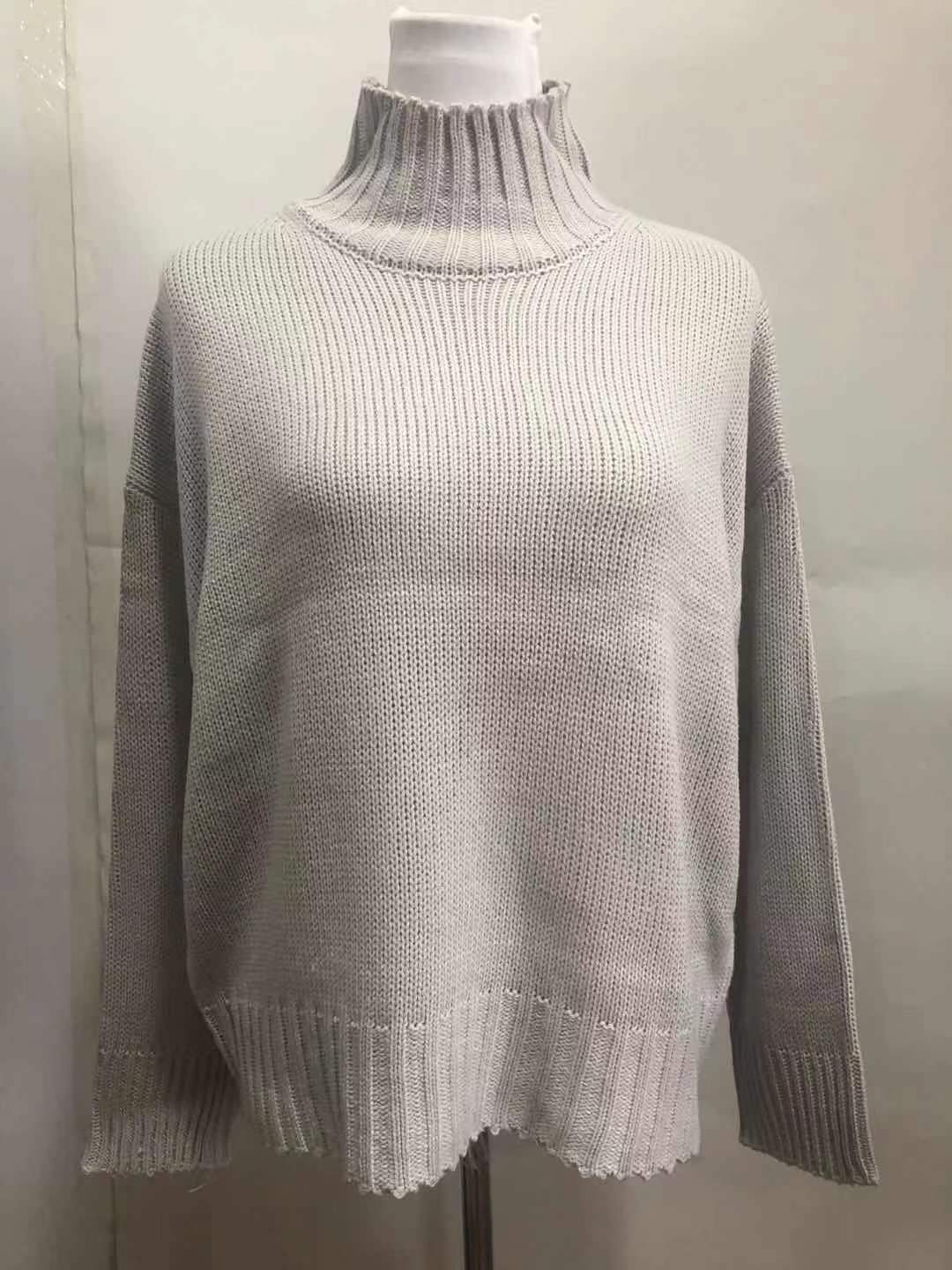 Casual Women High Neck Fall Hoodies Sweaters