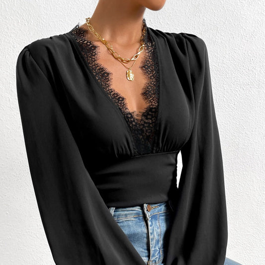 Sexy Long Sleeves Lace Tops for Women