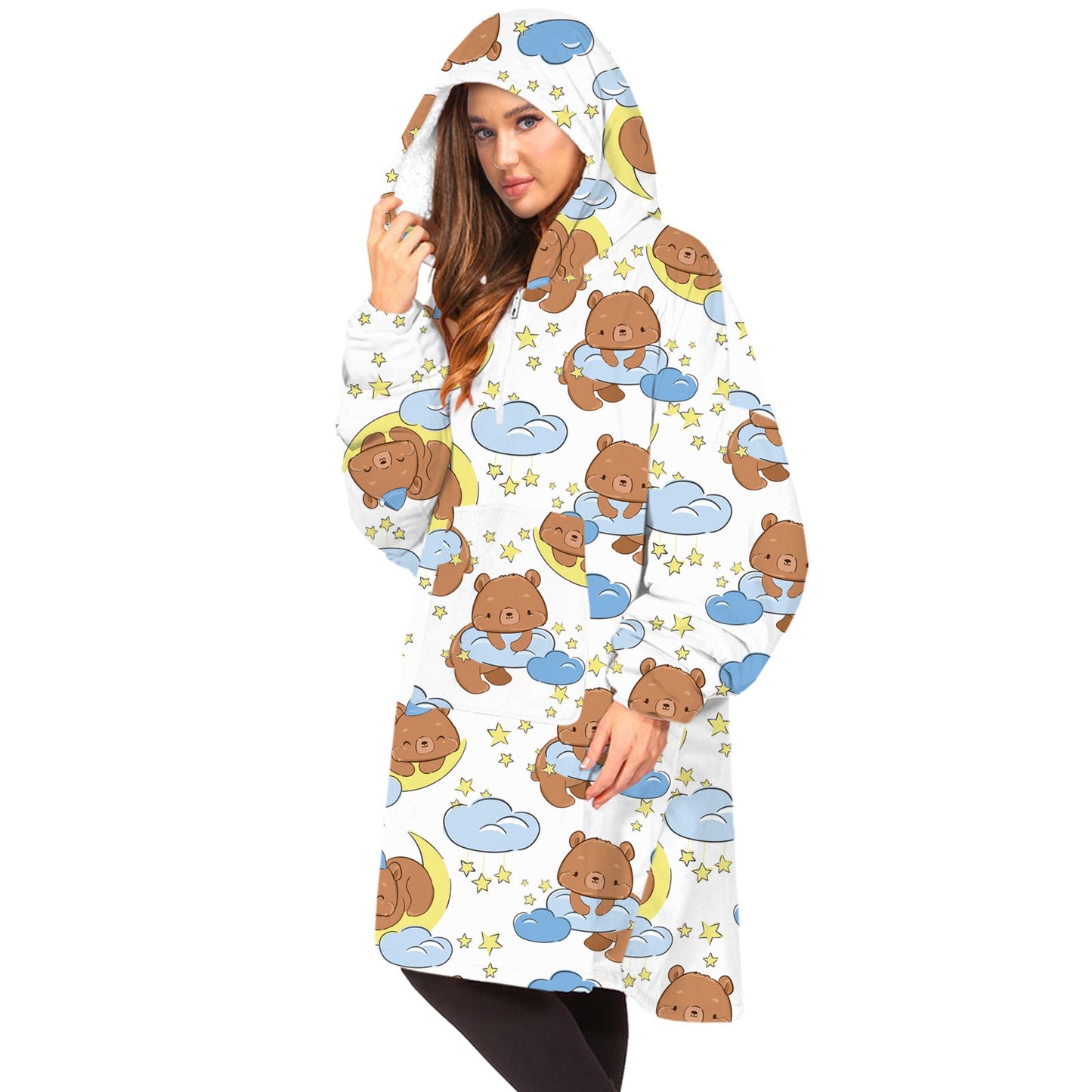 Soft Bee Print Lazy Wearable Watching TV Blanket