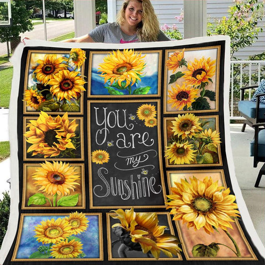 Custom Made Sunflower Print Fleece Soft Blanket-Sunflower-50*60 inch-Free Shipping at meselling99