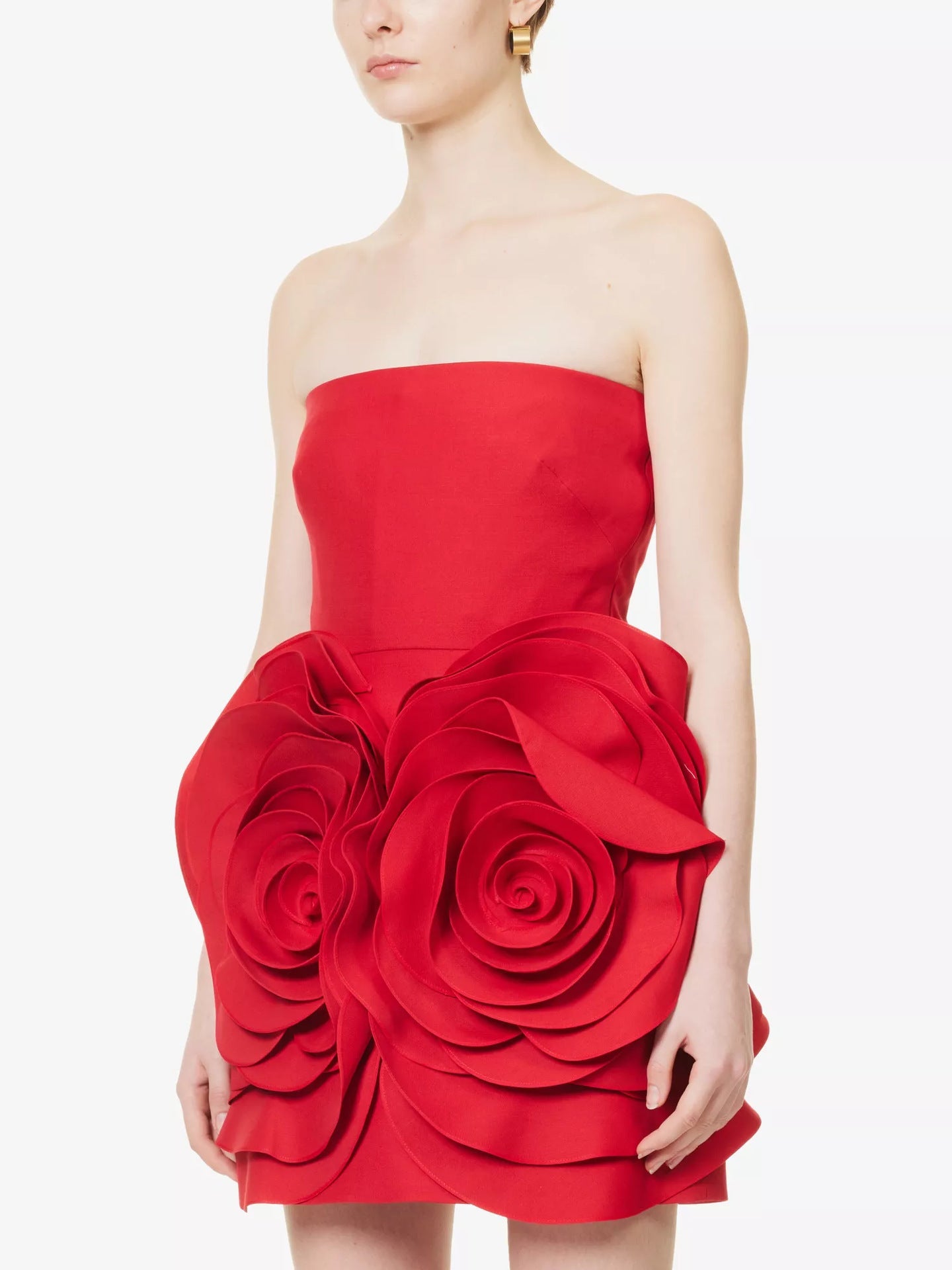 Sexy Designed Strapless 3D Flower Evening Party Dresses