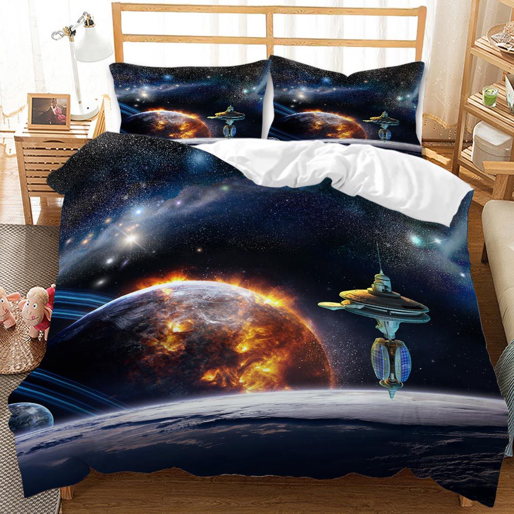 3D Starry Sky Space Designed Dovet Cover Bedding Sets