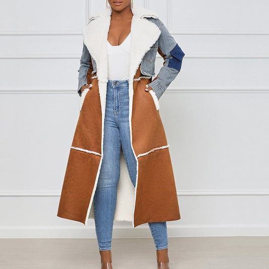 Fashion Fur & Denim Long Overcoats