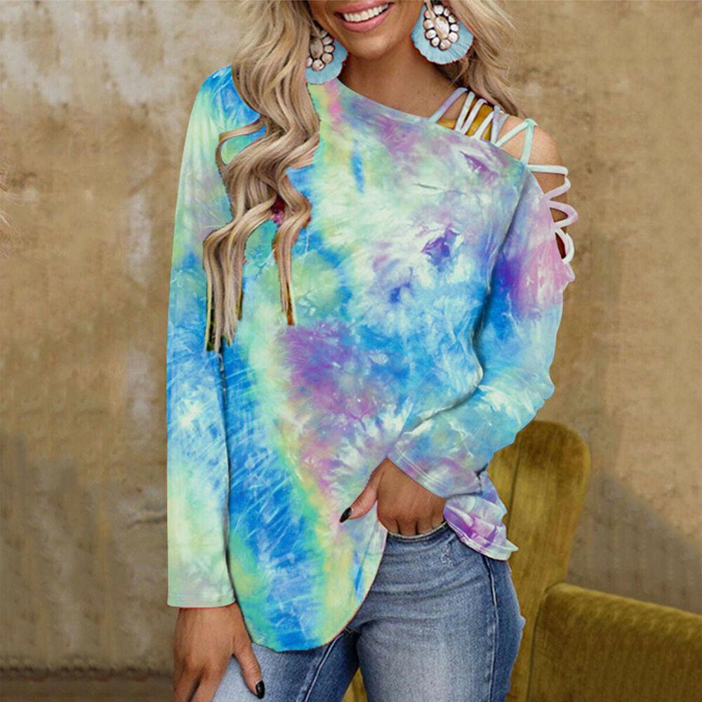 Colorful Tie-Dye Casual Tunic Blouse-STYLEGOING