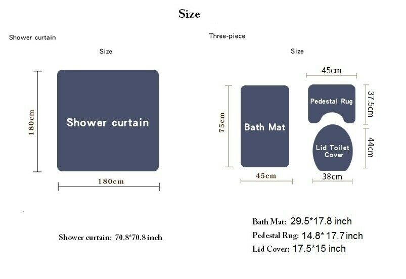 "Love" 3D Rose Design Shower Curtain Bathroom SetsNon-Slip Toilet Lid Cover-Shower Curtain-Free Shipping at meselling99