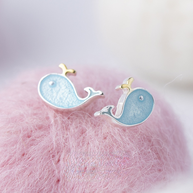 Cute Whale Design Earrings for Women-Earrings-JEWELRYSHEOWN