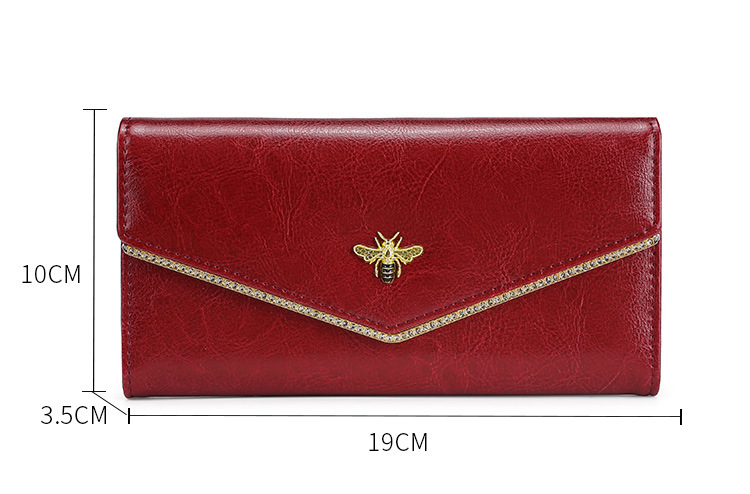 Fashion Cowhide Leather Multi Functional Leather Wallets for Women TP218-Leather Wallets for Women-Wine Red-Free Shipping Leatheretro