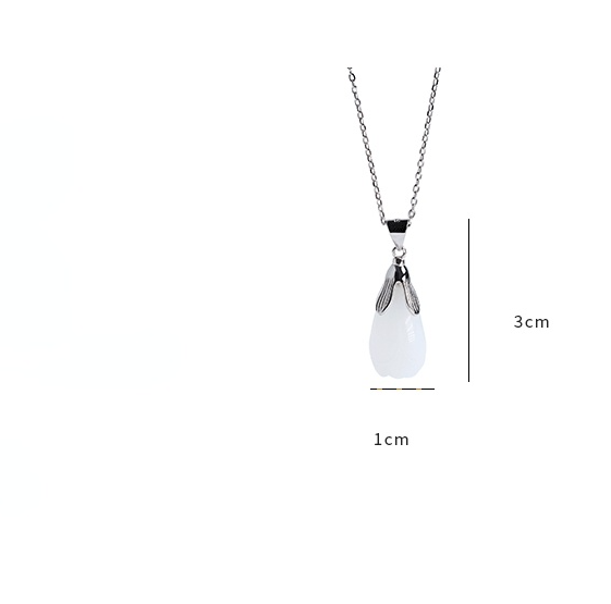 Elegant Serling Sliver Nephrite Necklace for Mother's Gift-JEWELRYSHEOWN