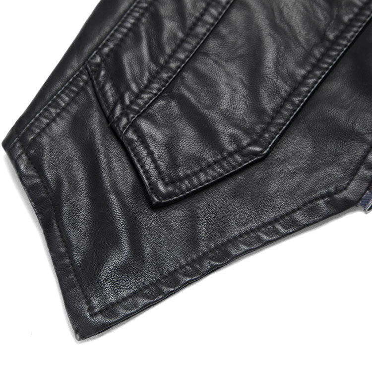 Punk Style Rivet Design PU Leather Women Jacket