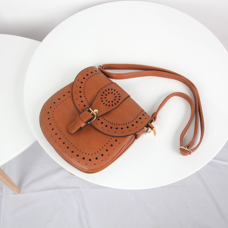 Fashion Hollow Out PU Women Shoulder Handbags 7041-Handbags-Brown-Free Shipping Leatheretro
