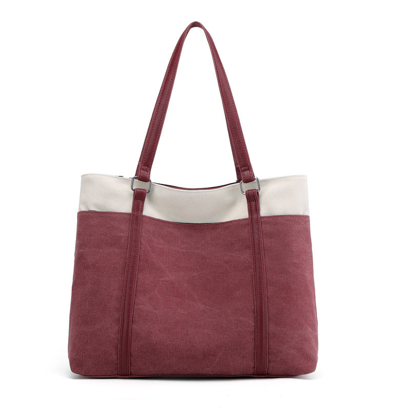 Women Lager Canvas Tote Handbags for Traveling K1901-Handbags-Purple-Free Shipping Leatheretro