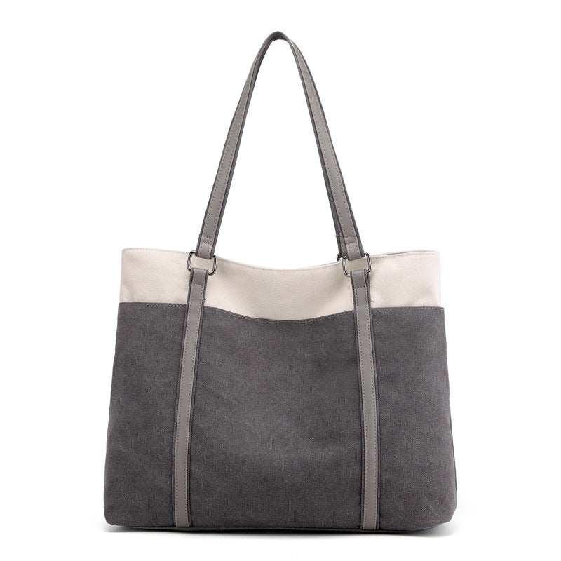 Women Lager Canvas Tote Handbags for Traveling K1901-Handbags-Grey-Free Shipping Leatheretro