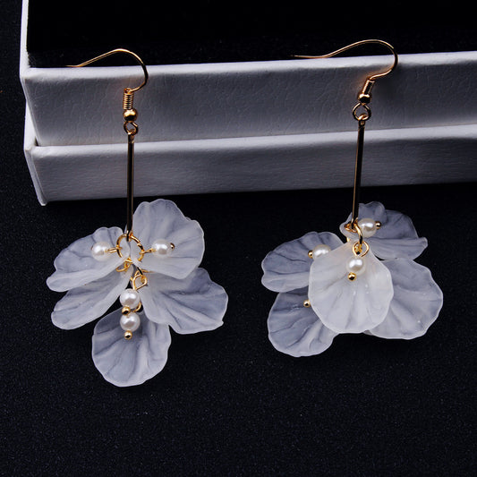 Elegant Preserved Fresh Flower Design Women Dangle Earrings