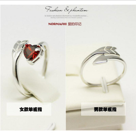The Arrow of Love Sterling Sliver Couple Rings-JEWELRYSHEOWN