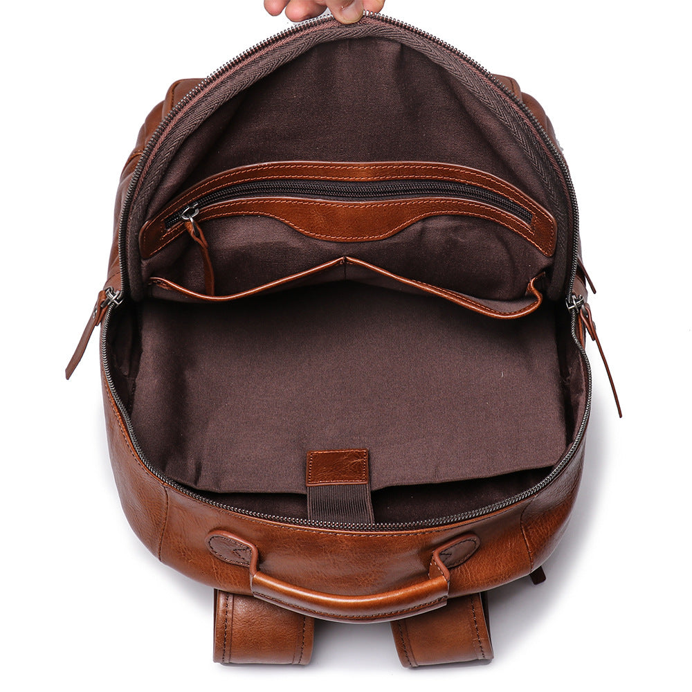 Retro Handmade Leather Large Storage Backpack L88120-Leather Backpack-Black-Free Shipping Leatheretro