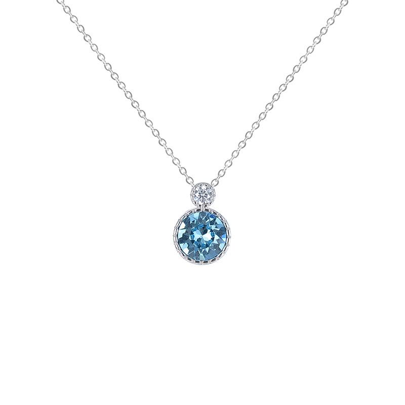 Romantic Crystal Sterling Silver Necklace for Women-Necklaces-JEWELRYSHEOWN