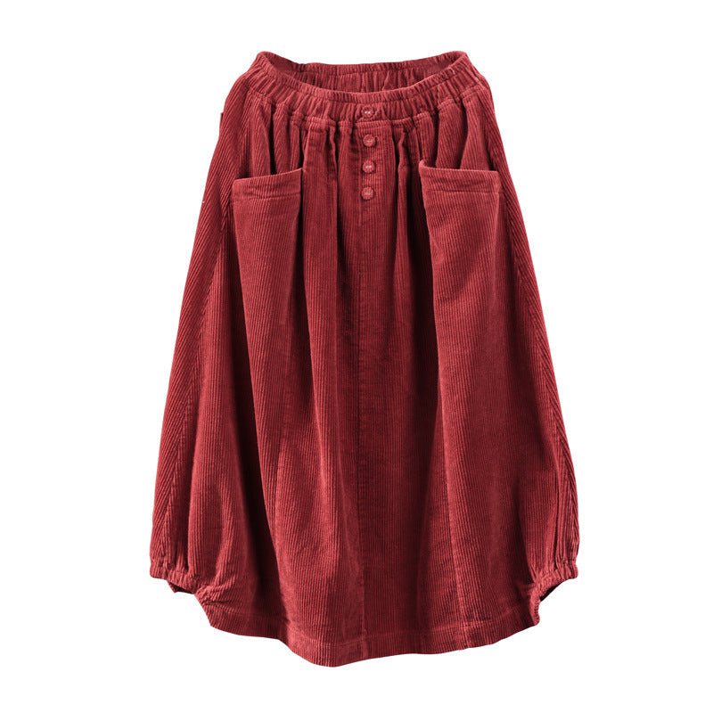 Vintage Corduroy Fall/Winter Skirts for Women