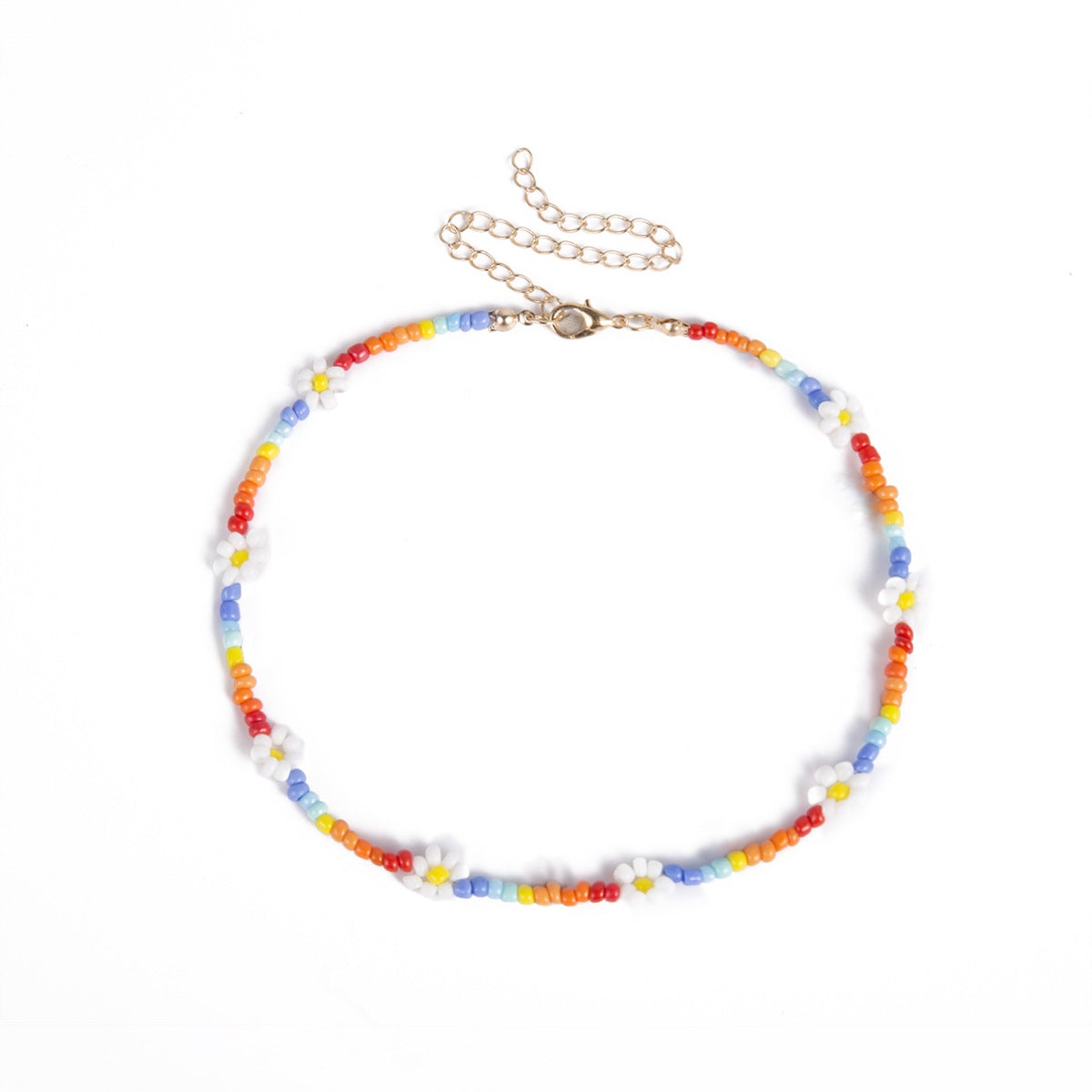Handmade Colorful Beads String Daisy Design Necklaces for Women-Necklaces-JEWELRYSHEOWN