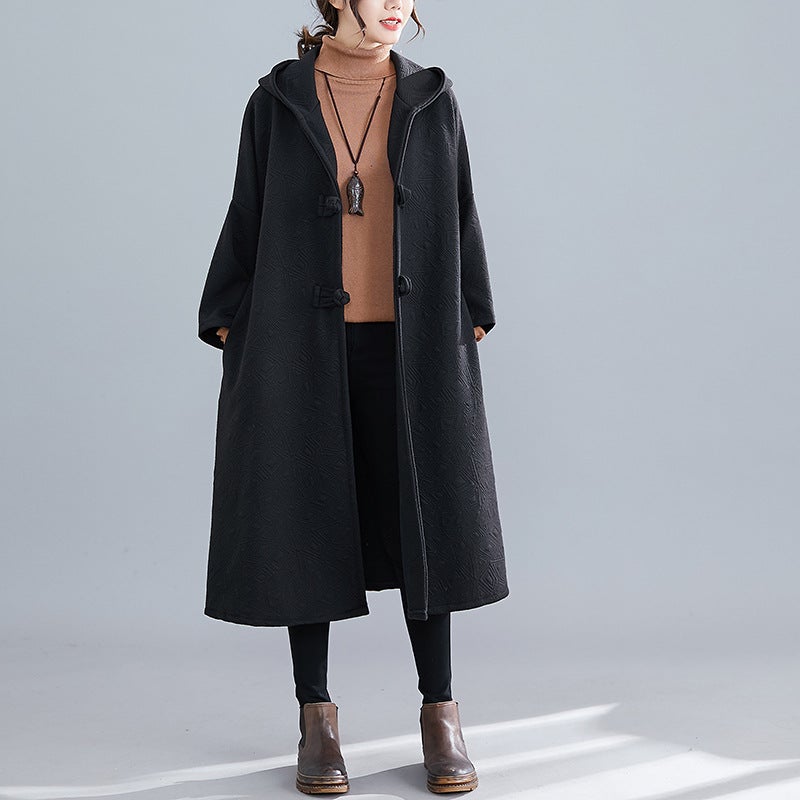 Vintage Plus Sizes Long Overcoat-Outerwear-JEWELRYSHEOWN