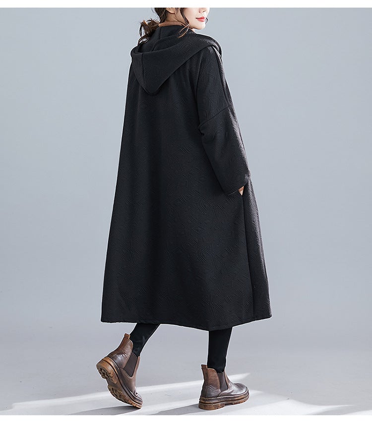 Vintage Plus Sizes Long Overcoat-Outerwear-JEWELRYSHEOWN