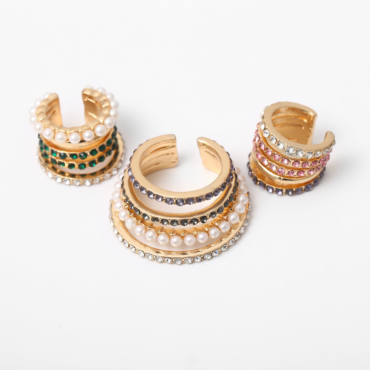 Fashion Irregular Circle Earrings Clips for Women-Earrings-JEWELRYSHEOWN