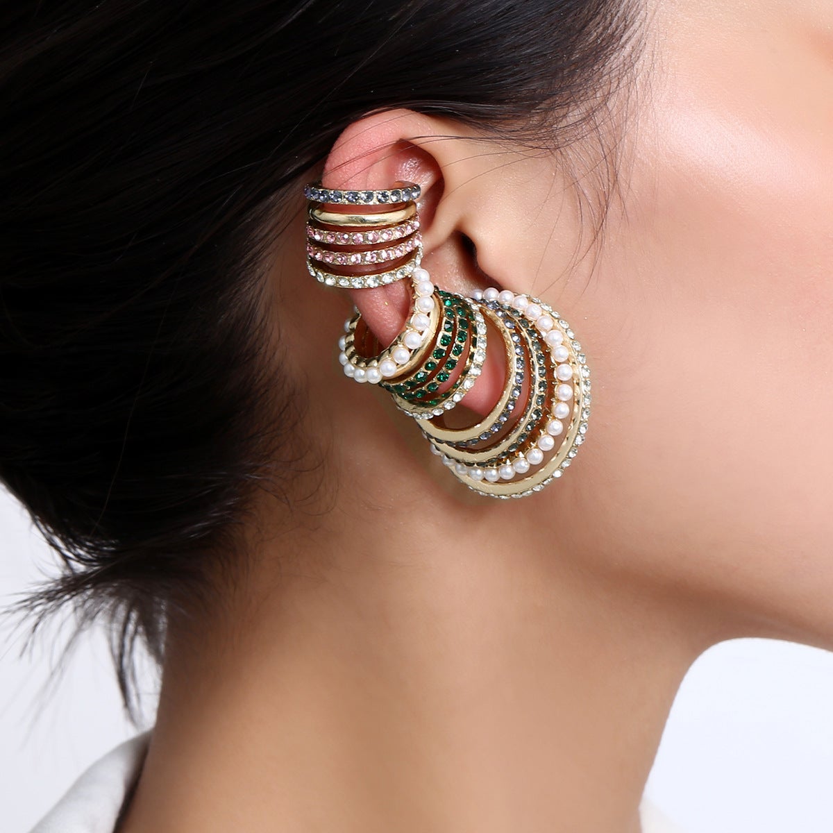 Fashion Irregular Circle Earrings Clips for Women-Earrings-JEWELRYSHEOWN