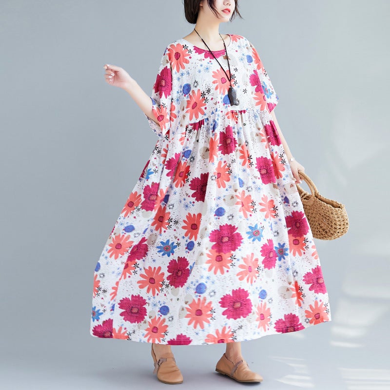 Women Plus Sizes High Waist Summer Dresses-Dresses-JEWELRYSHEOWN