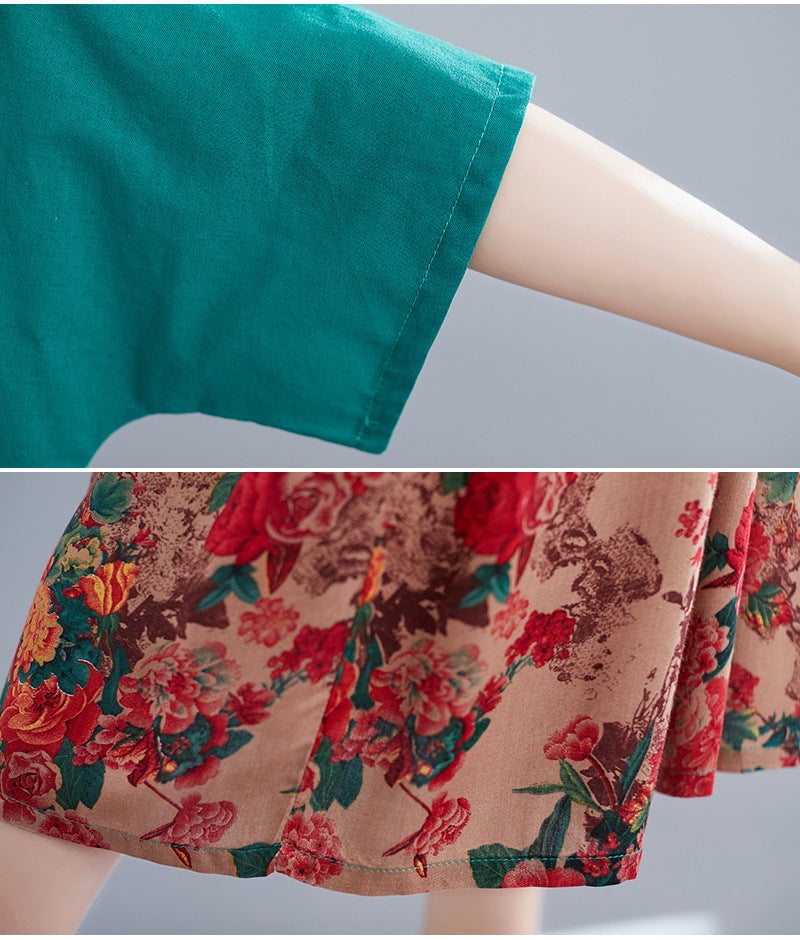 Ethnic Plus Sizes Cozy Linen Summer Maxi Dresses for Women-Dresses-JEWELRYSHEOWN