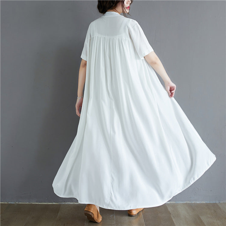 Summer Plus Sizes Long Shirt Dresses-Dresses-JEWELRYSHEOWN