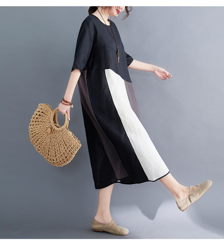 Casual Linen Plus Sizes Summer Women Cozy Dresses-Dresses-JEWELRYSHEOWN