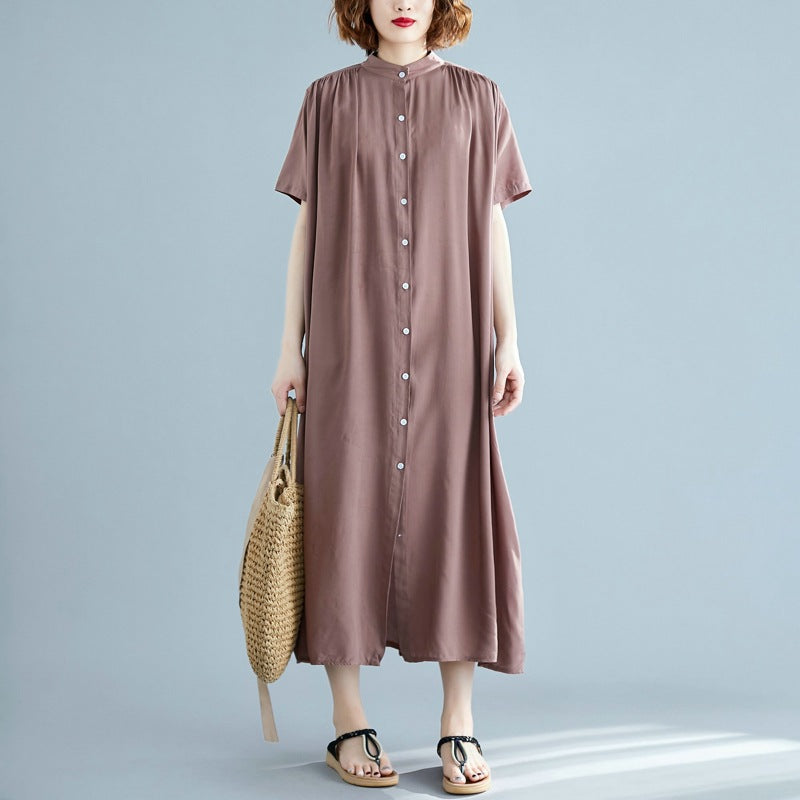 Simple Design Summer Plus Sizes Long Shirt Dresses