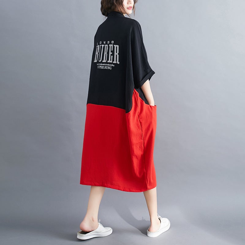Summer Casual Linen Plus Sizes Midi Shirt Dresses-Dresses-JEWELRYSHEOWN