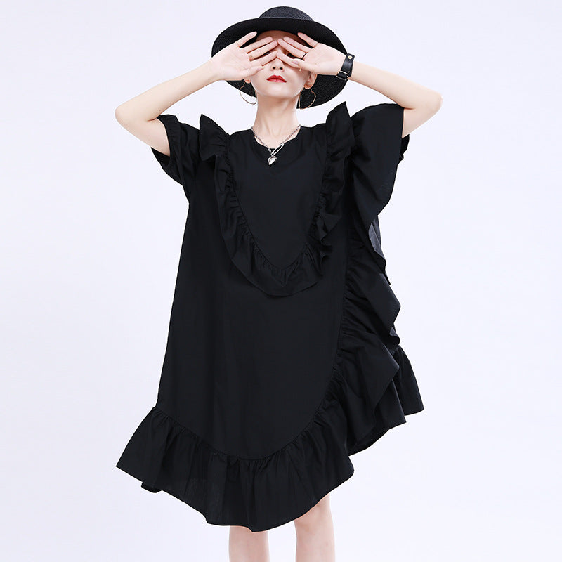 Designed 3D Ruffled Summer Women Short Dresses