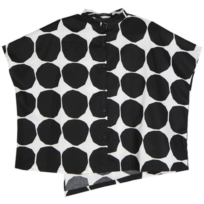 Designed Black and White Dot Short T Shirts and Skits-Suits-JEWELRYSHEOWN