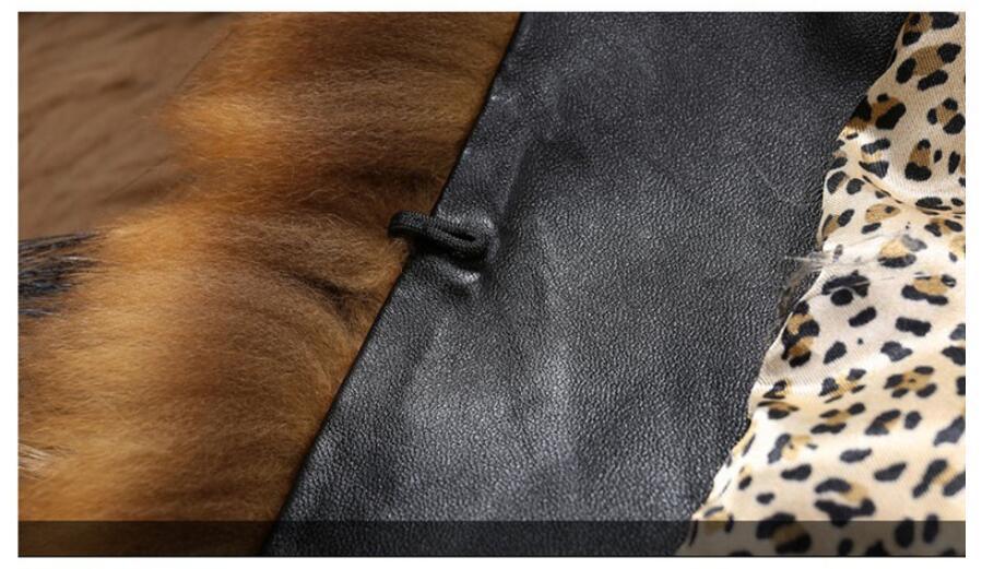 Luxury Winter Artificial Leather with Fur Leopard Coats