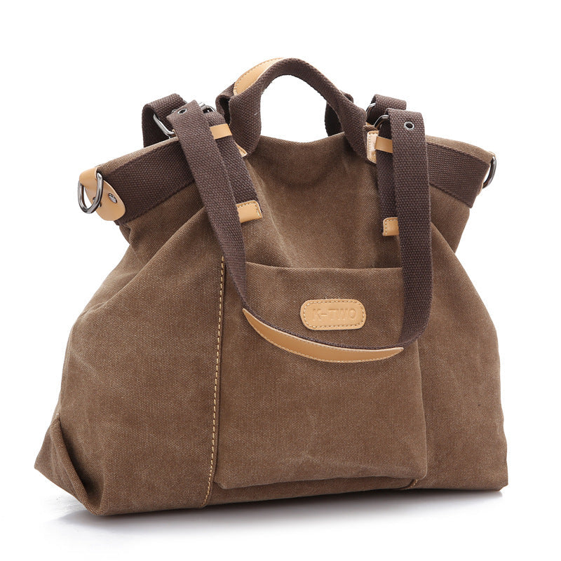 Canvas Large Tote Handbags for Women K995-Handbags-Brown-Free Shipping Leatheretro