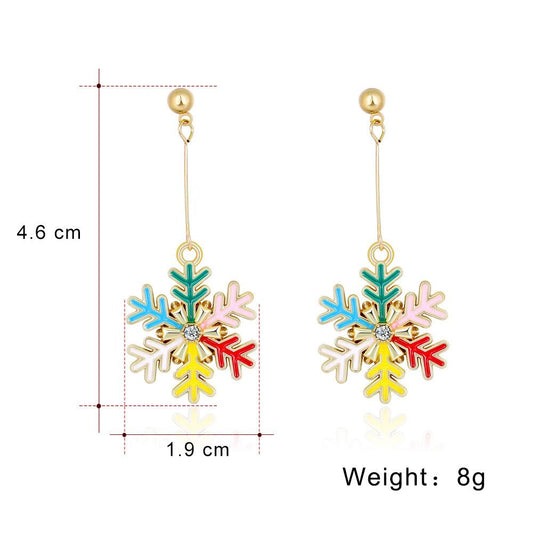 Fashion Christmas Snowflake Drop Earring for Women-Earrings-JEWELRYSHEOWN