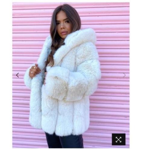 Women's Fox Fur Winter Plus Size Overcoat-STYLEGOING