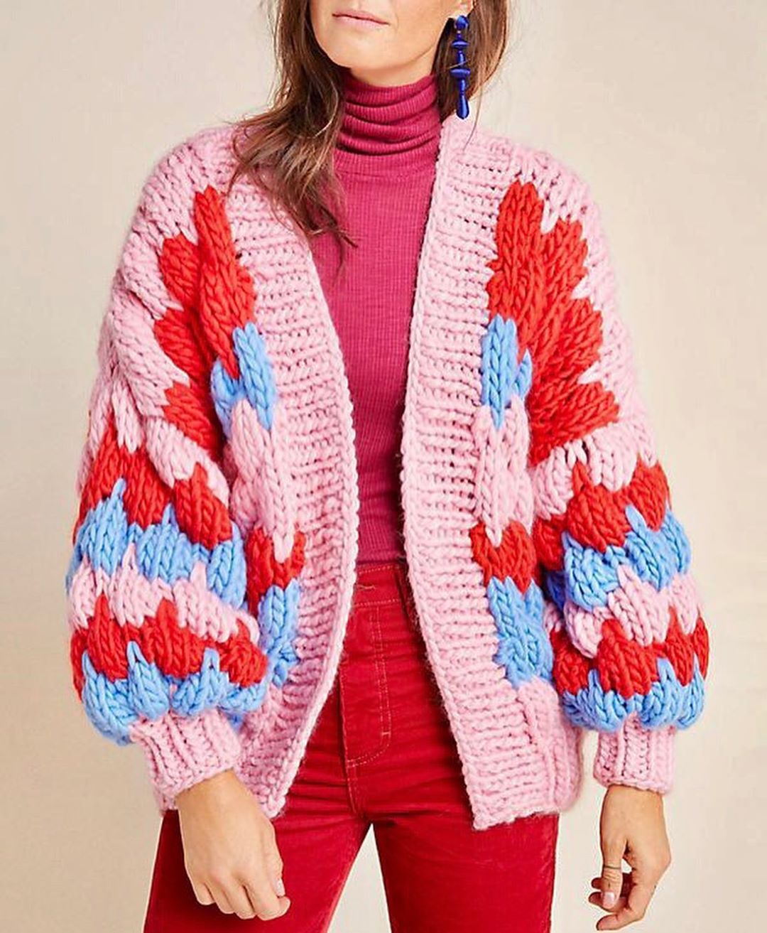 Designed Handmade Knitted Cardigan Sweaters