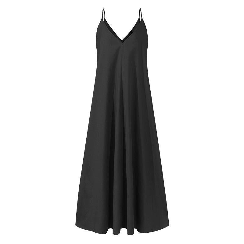 Plus Sizes Sexy Backless Loose Long Dresses-Maxi Dresses-JEWELRYSHEOWN
